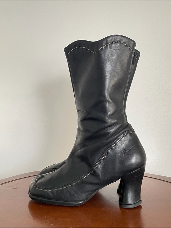 John Fluevog Shoes - Vintage John Fluevog Hi Choice Vanny Black Leather Heeled Boots